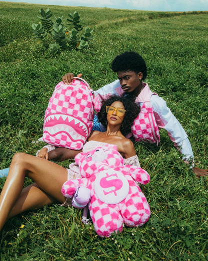Sprayground Featured | FURZILLA SHARK (PINK CHECK) SAVVY CROSSBODY
