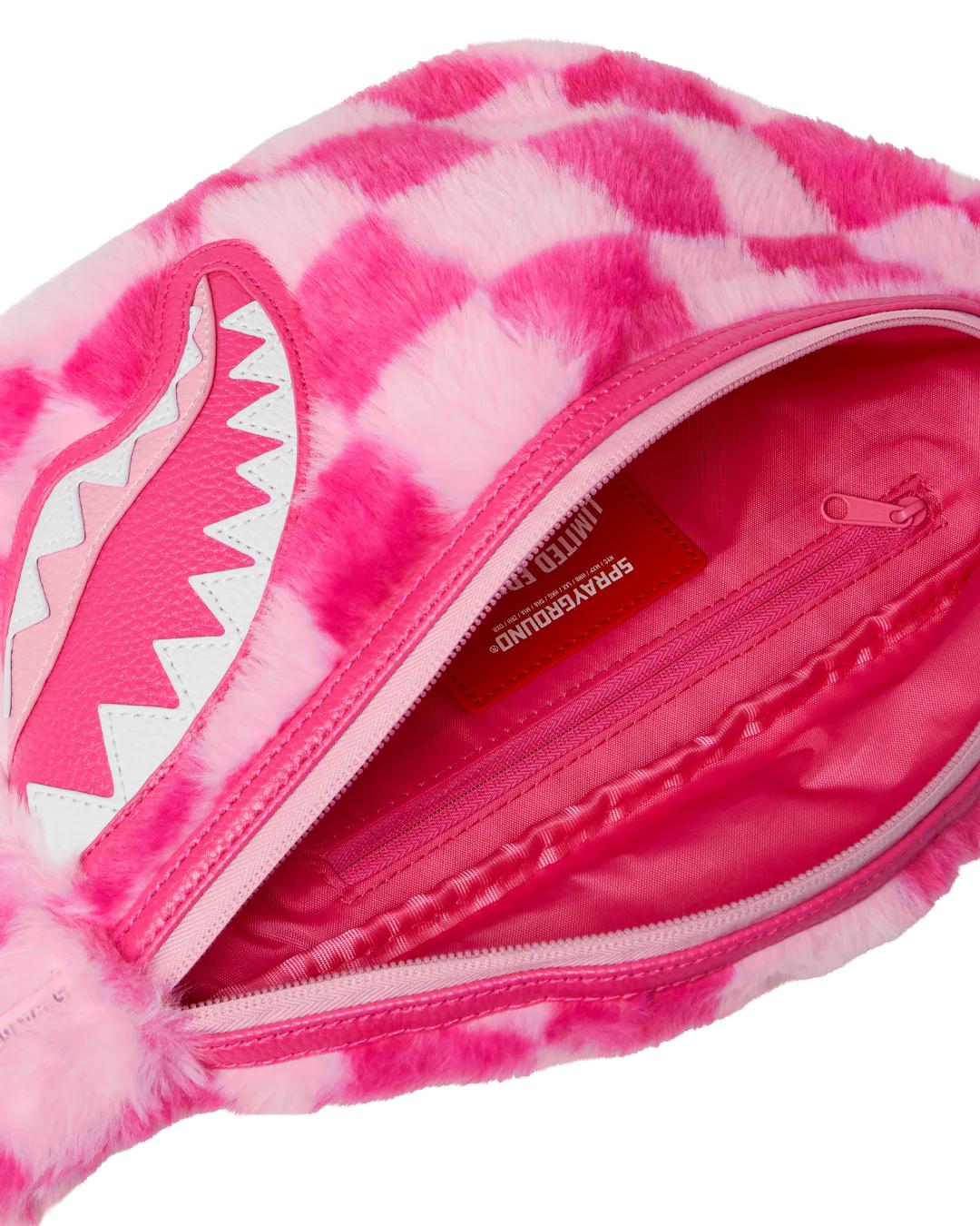 Sprayground Featured | FURZILLA SHARK (PINK CHECK) SAVVY CROSSBODY