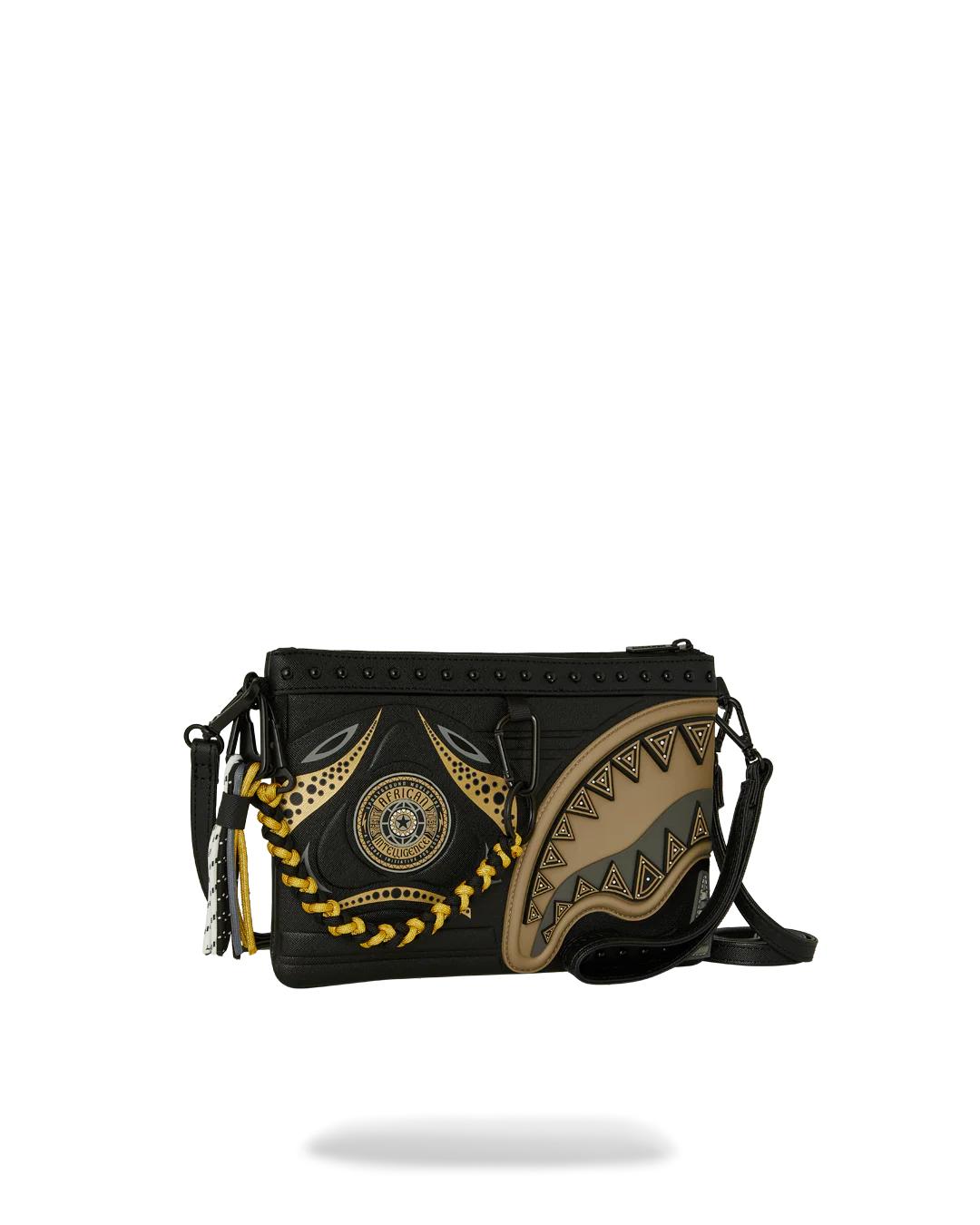 Sprayground Recommended | A.I. AFRICAN INTELLIGENCE SHARKS OF THE GOLD OCEAN CROSSOVER CLUTCH -