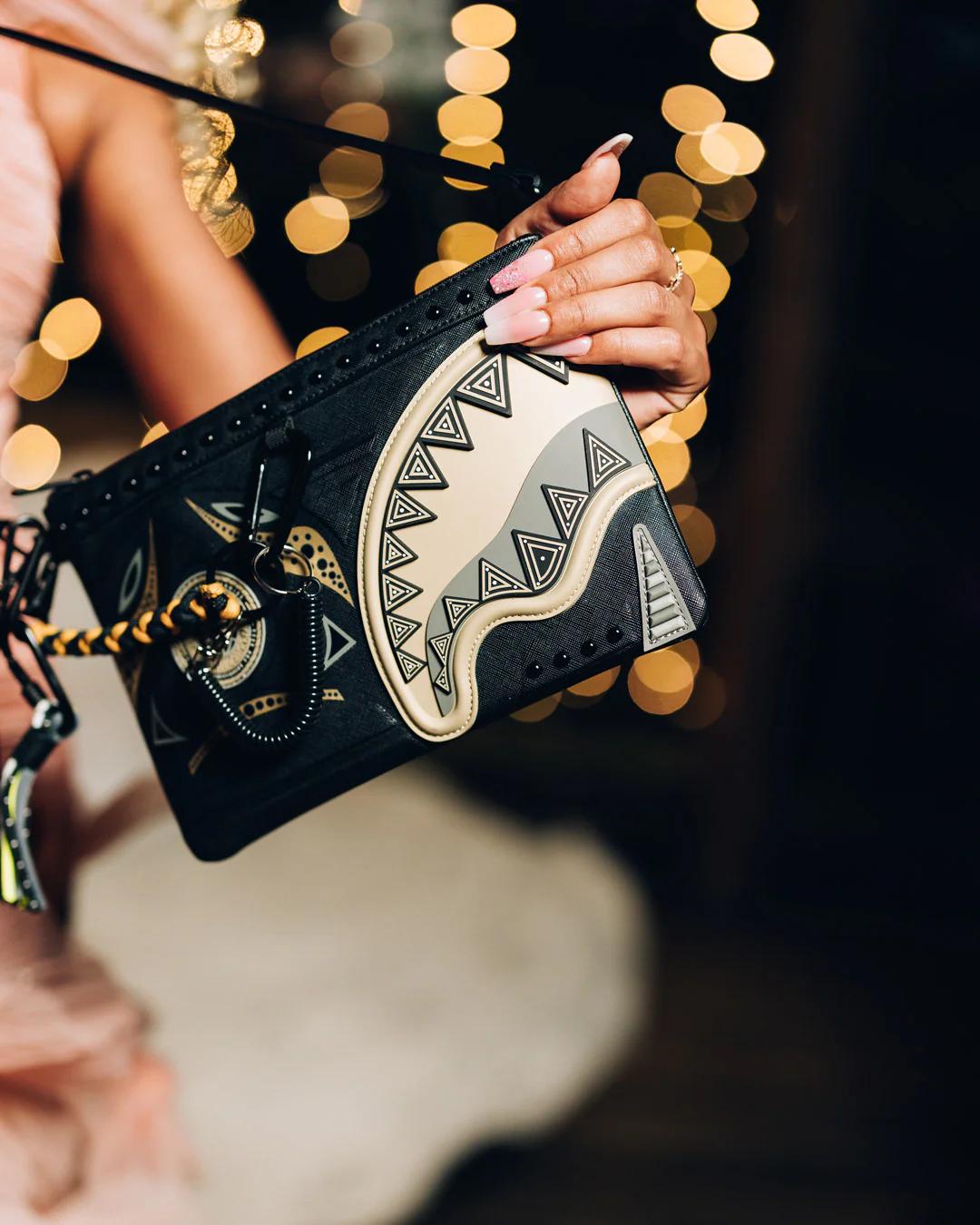 Sprayground Recommended | A.I. AFRICAN INTELLIGENCE SHARKS OF THE GOLD OCEAN CROSSOVER CLUTCH -