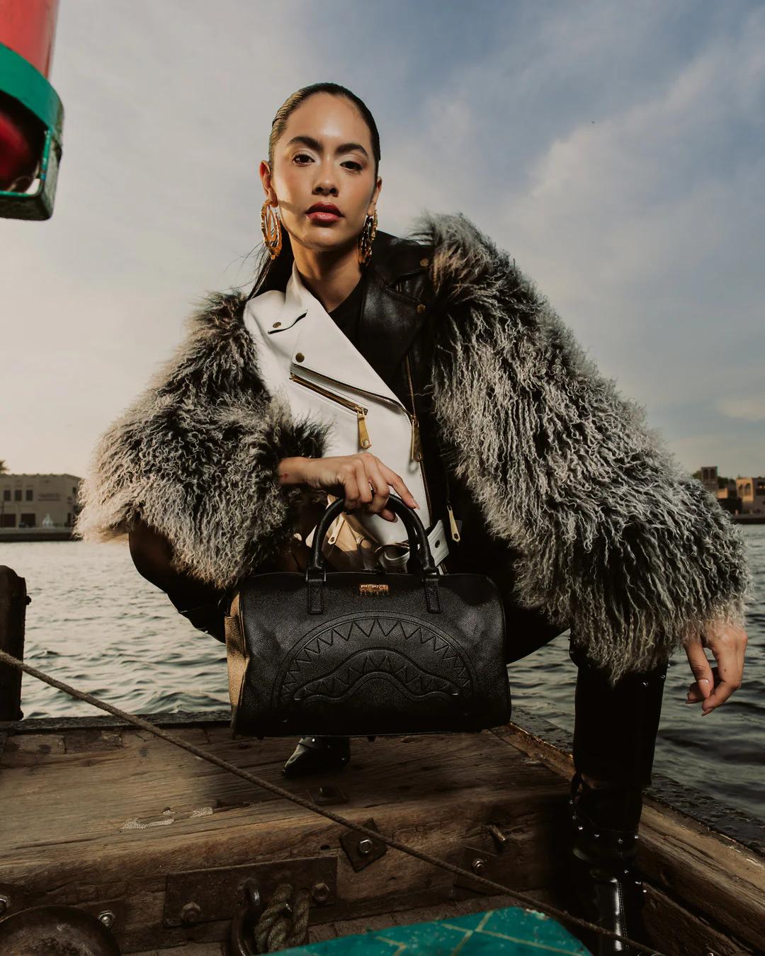 Sprayground New | GOLD BRICK DRIP MINI DUFFLE