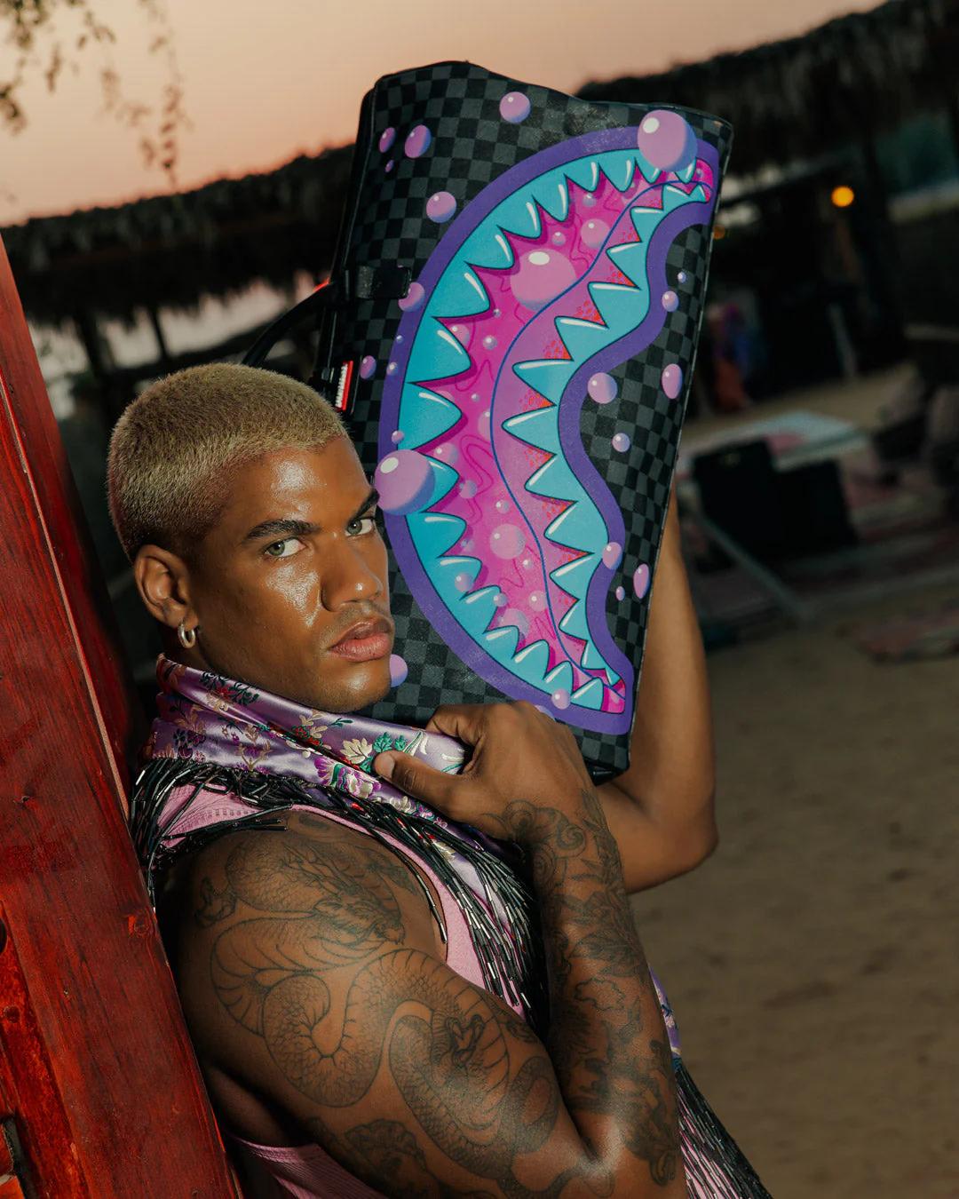 Sprayground Best Seller | PURPLE SLIME SHARK DUFFLE