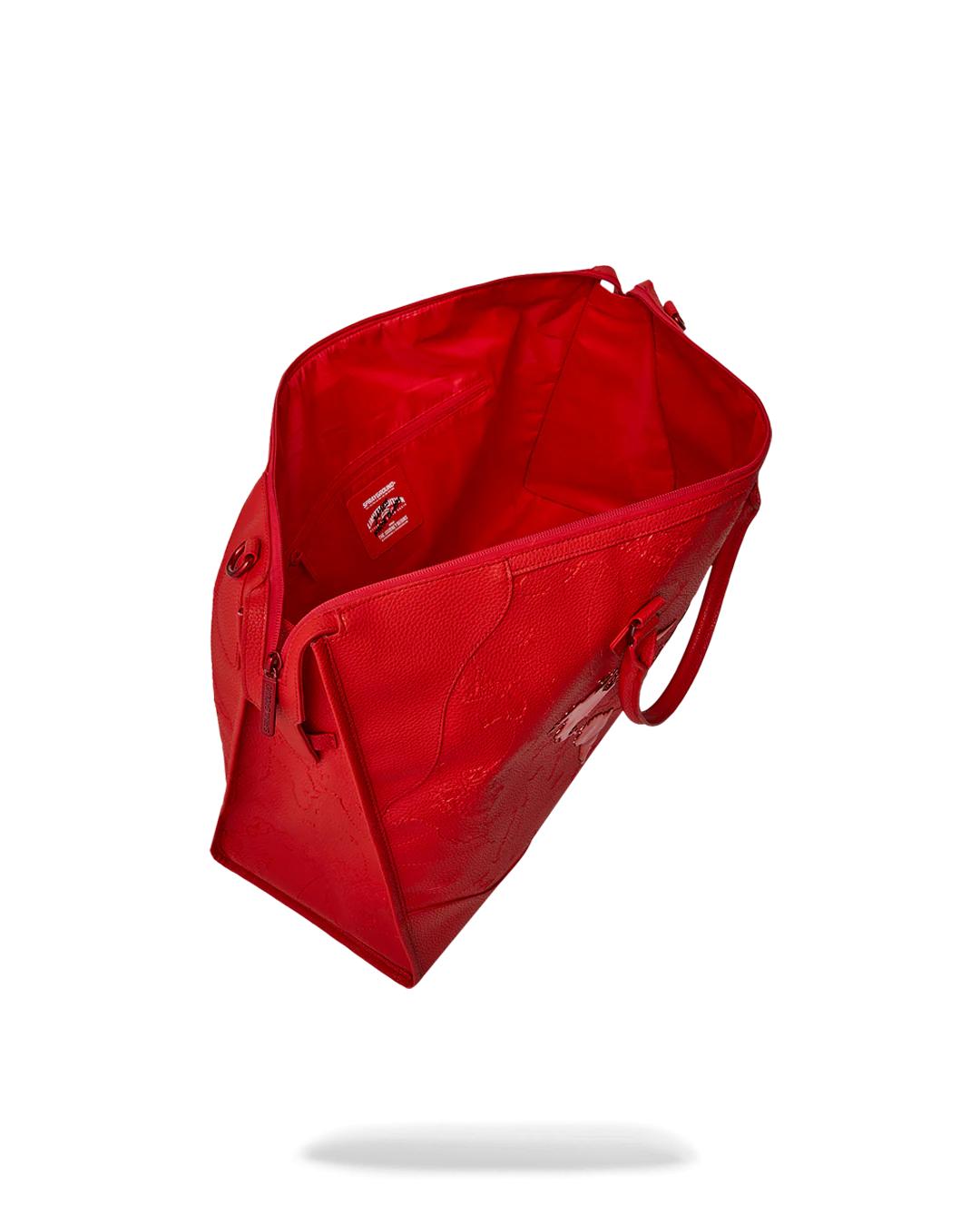 Sprayground Exclusive | JAMES FIRST CLASS RUBY RED PYRAMID LARGE DUFFLE
