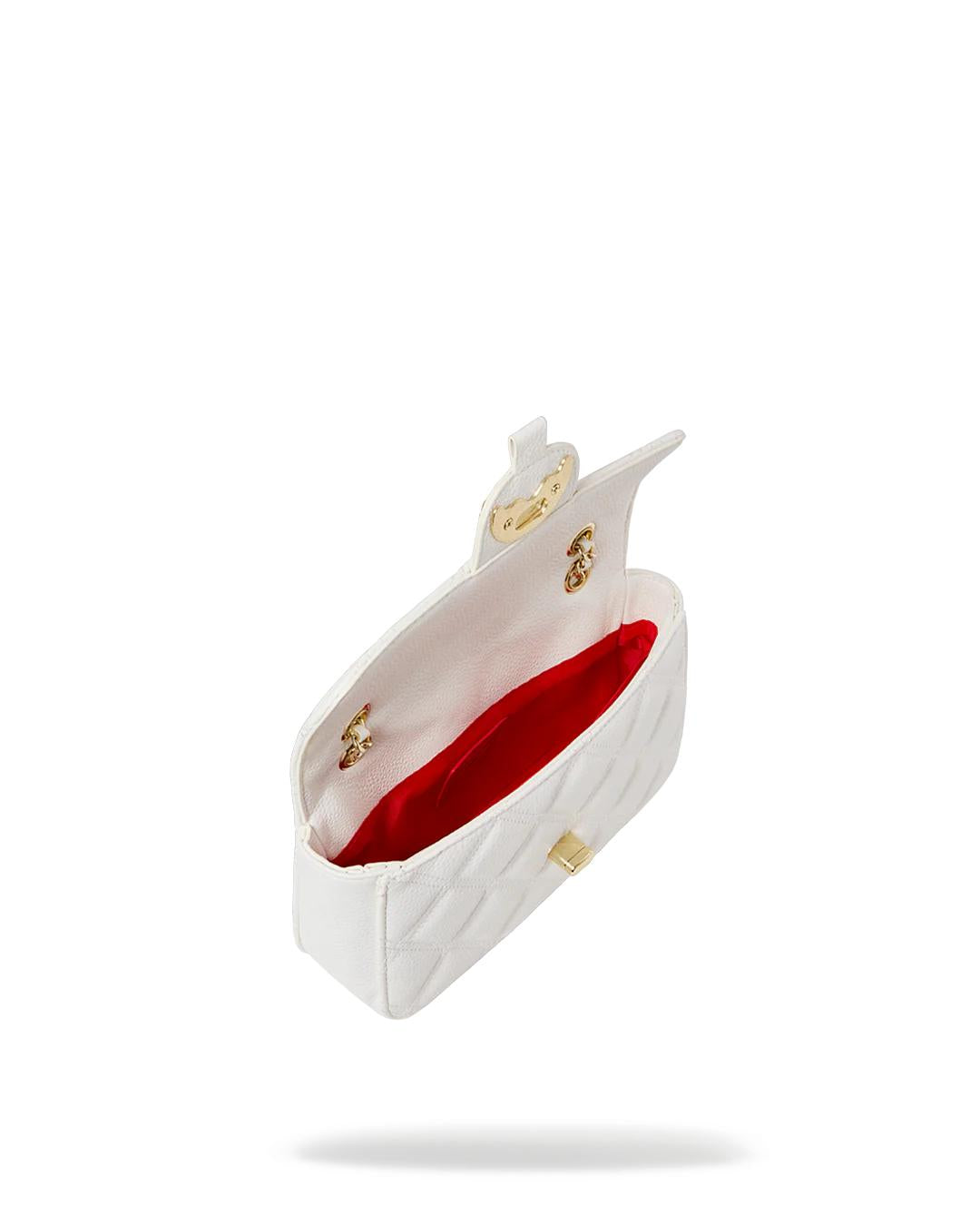 Sprayground Best Seller | RIVIERA LE BLANC GOLD CHAIN SHARK HANDBAG