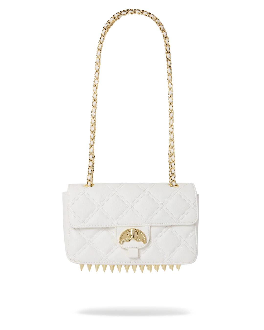 Sprayground Best Seller | RIVIERA LE BLANC GOLD CHAIN SHARK HANDBAG
