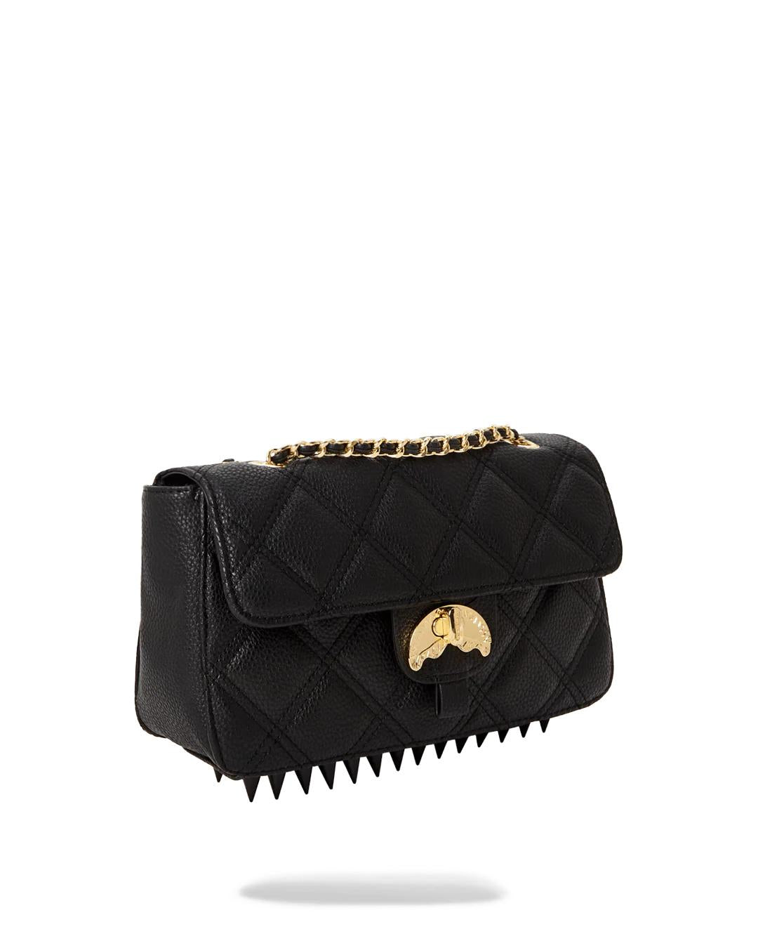 Sprayground Exclusive | NOIR QUILT GOLD CHAIN SHARK HANDBAG