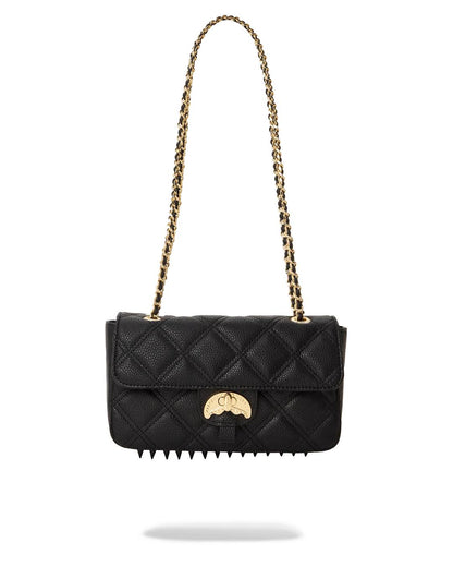 Sprayground Exclusive | NOIR QUILT GOLD CHAIN SHARK HANDBAG