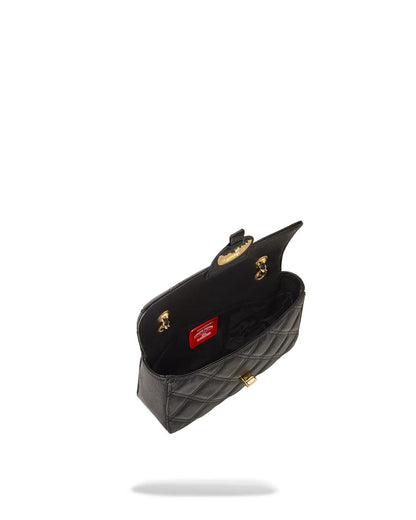 Sprayground Exclusive | NOIR QUILT GOLD CHAIN SHARK HANDBAG