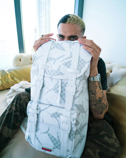 Sprayground Signature | SHARK CHECK (WHITE) HILLS BACKPACK
