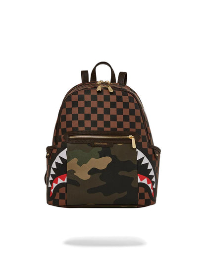 Sprayground Trending | EXTERIOR GOLD ZIP POCKET SHARKS IN PARIS SAVAGE BACKPACK
