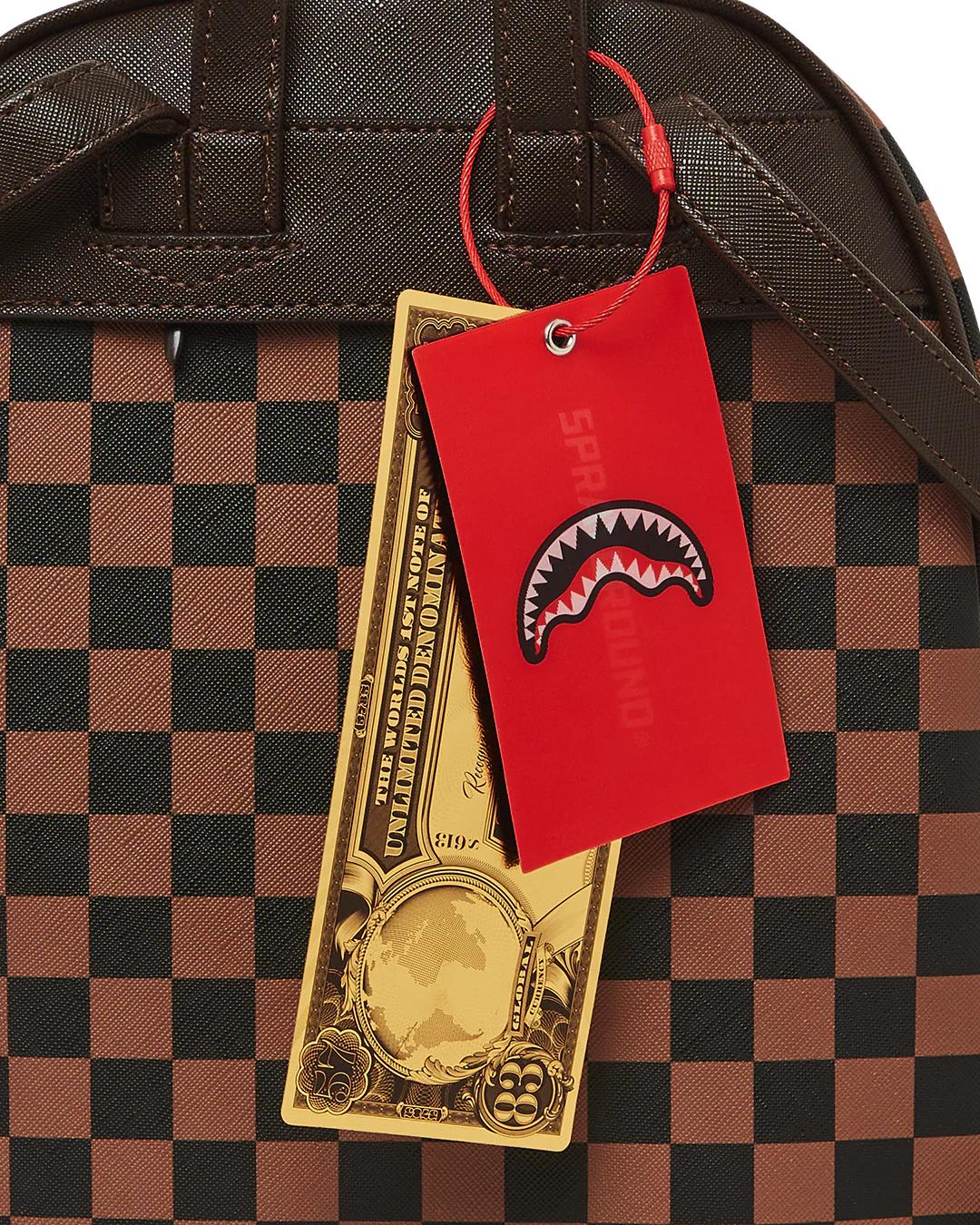 Sprayground Trending | EXTERIOR GOLD ZIP POCKET SHARKS IN PARIS SAVAGE BACKPACK