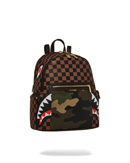 Sprayground Trending | EXTERIOR GOLD ZIP POCKET SHARKS IN PARIS SAVAGE BACKPACK