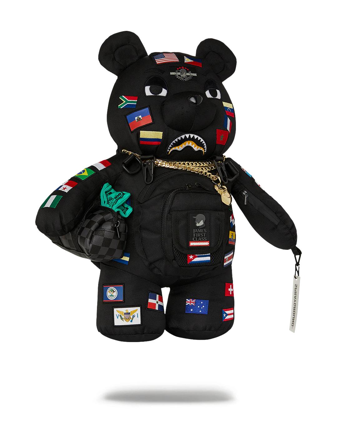 Sprayground Essential | JAMES FIRST CLASS GLOBAL FLAGS MONEYBEAR BACKPACK