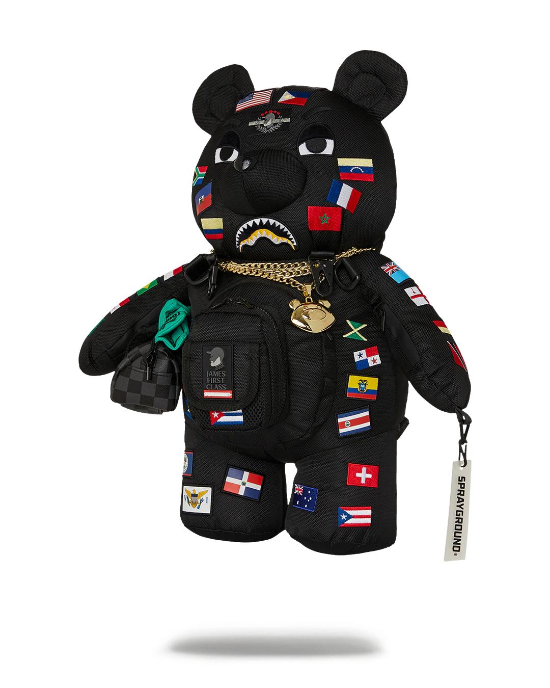 Sprayground Essential | JAMES FIRST CLASS GLOBAL FLAGS MONEYBEAR BACKPACK