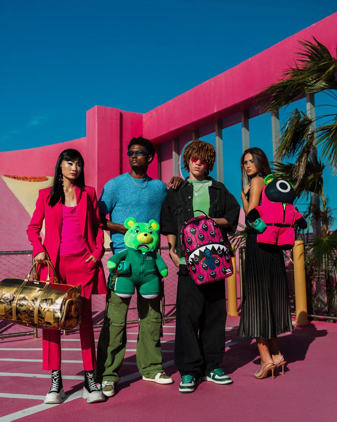 Sprayground Premium | SQUID GAME COLLAB PINK SOLDIERS BEAR BACKPACK