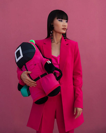 Sprayground Premium | SQUID GAME COLLAB PINK SOLDIERS BEAR BACKPACK