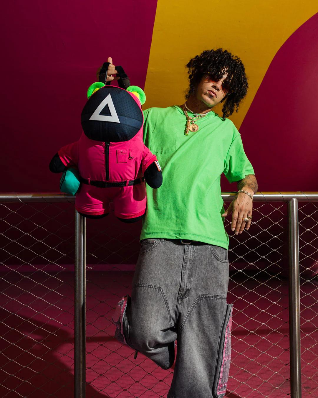 Sprayground Premium | SQUID GAME COLLAB PINK SOLDIERS BEAR BACKPACK