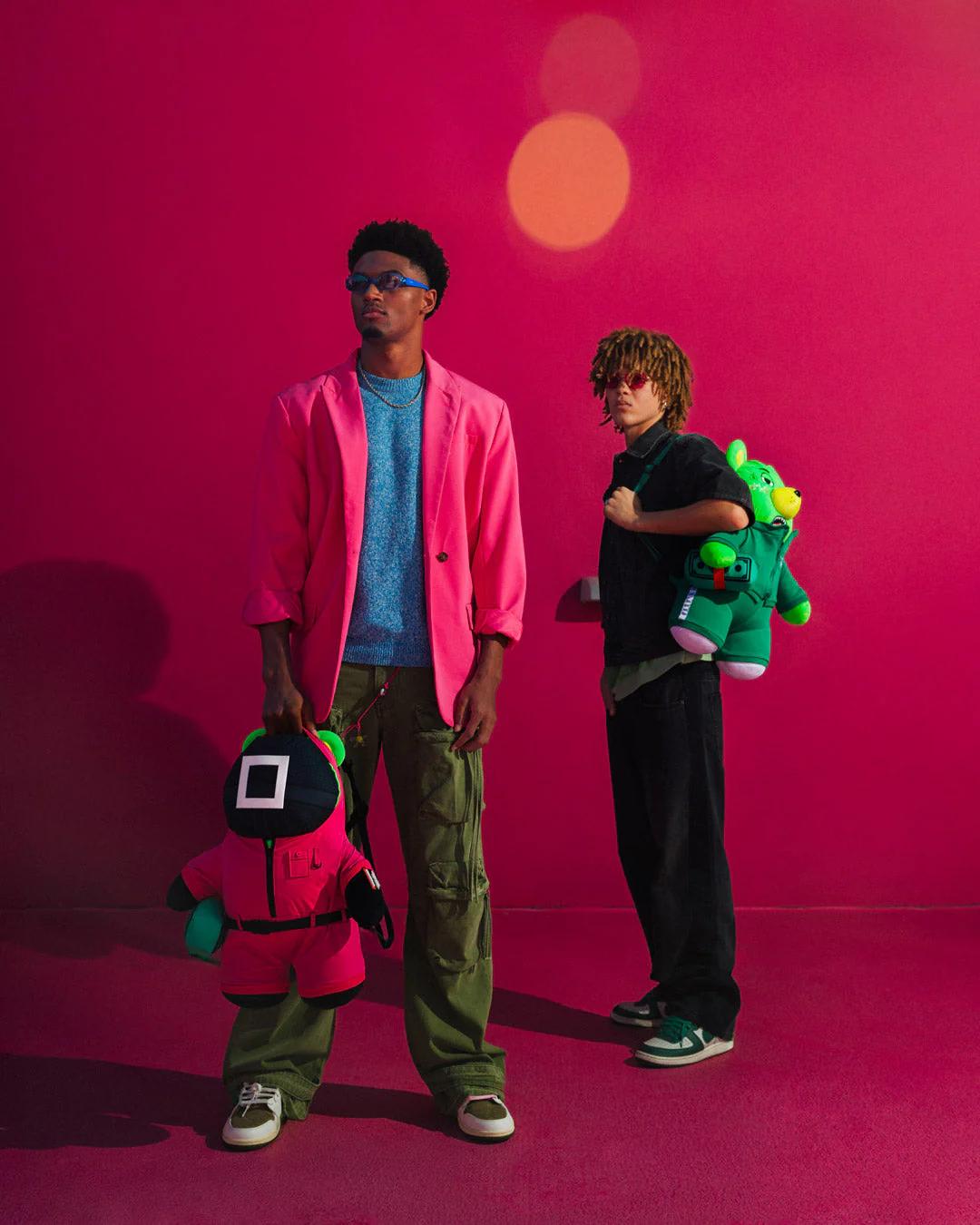Sprayground Premium | SQUID GAME COLLAB PINK SOLDIERS BEAR BACKPACK