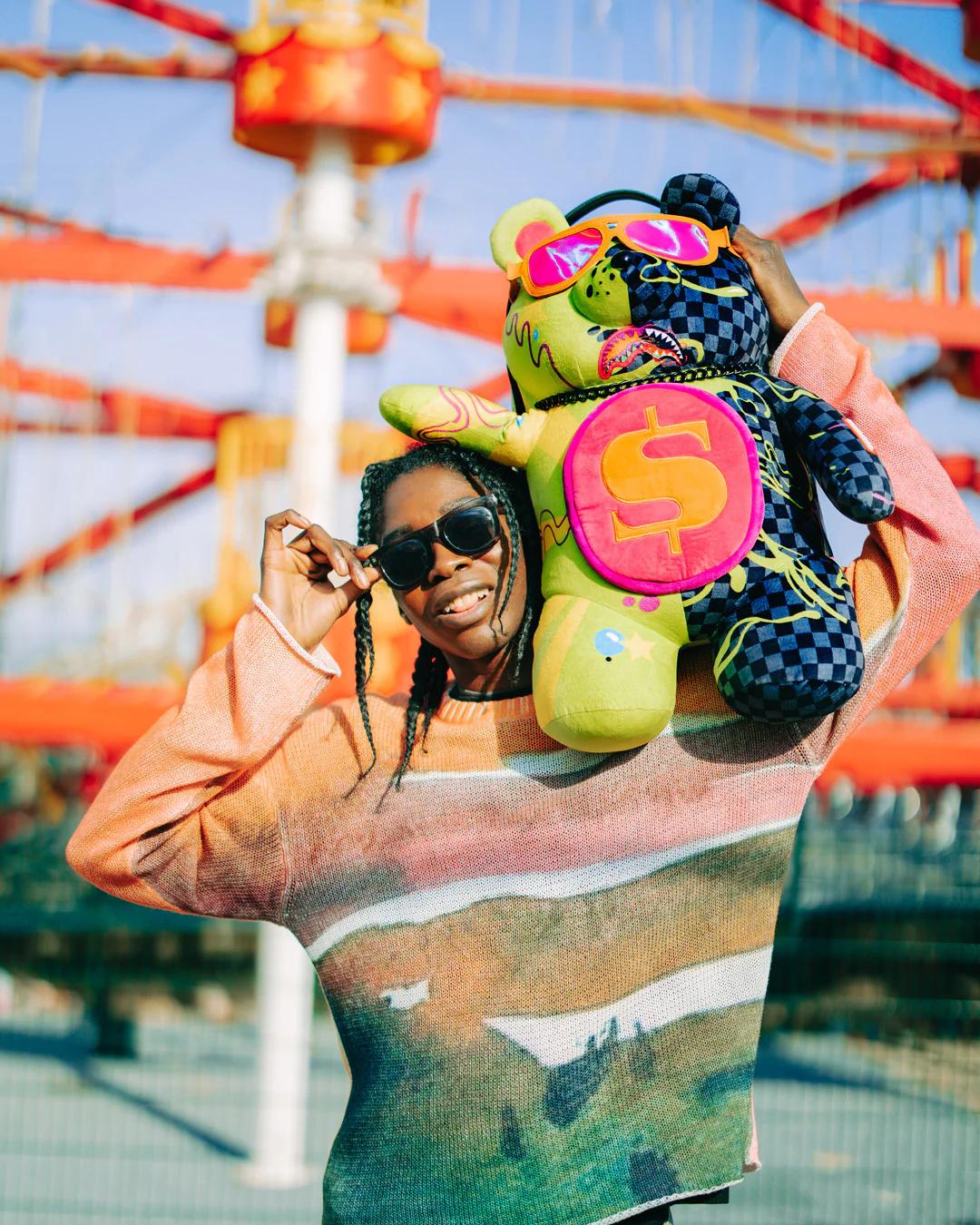 Sprayground Trending | SLIME DIME MONEYBEAR TEDDYBEAR ON BACKPACK