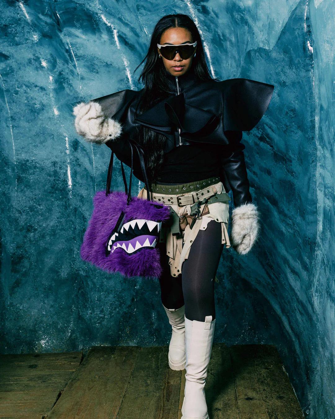 Sprayground Premium | FURZILLA SHARK (PURP) TOTE