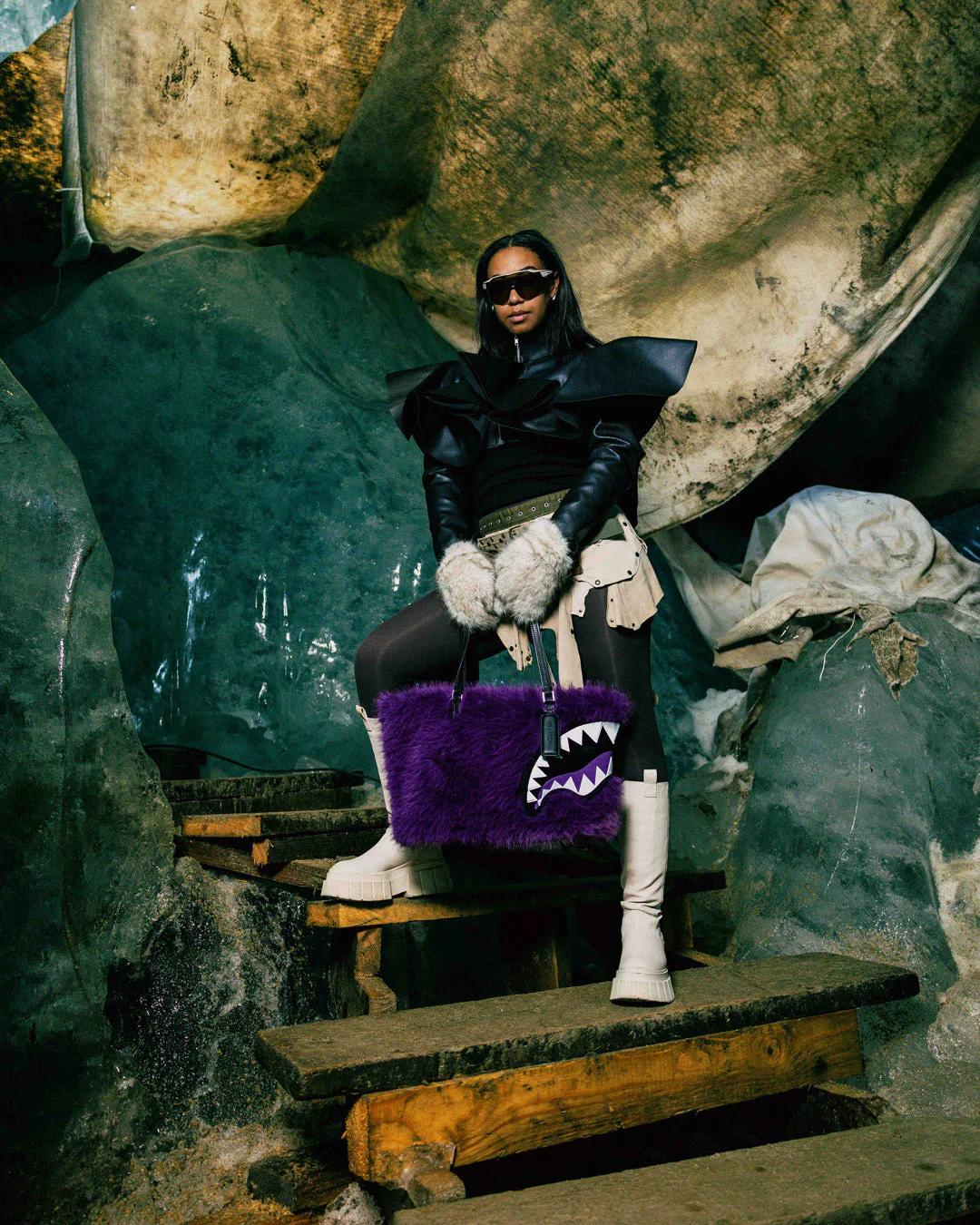 Sprayground Premium | FURZILLA SHARK (PURP) TOTE