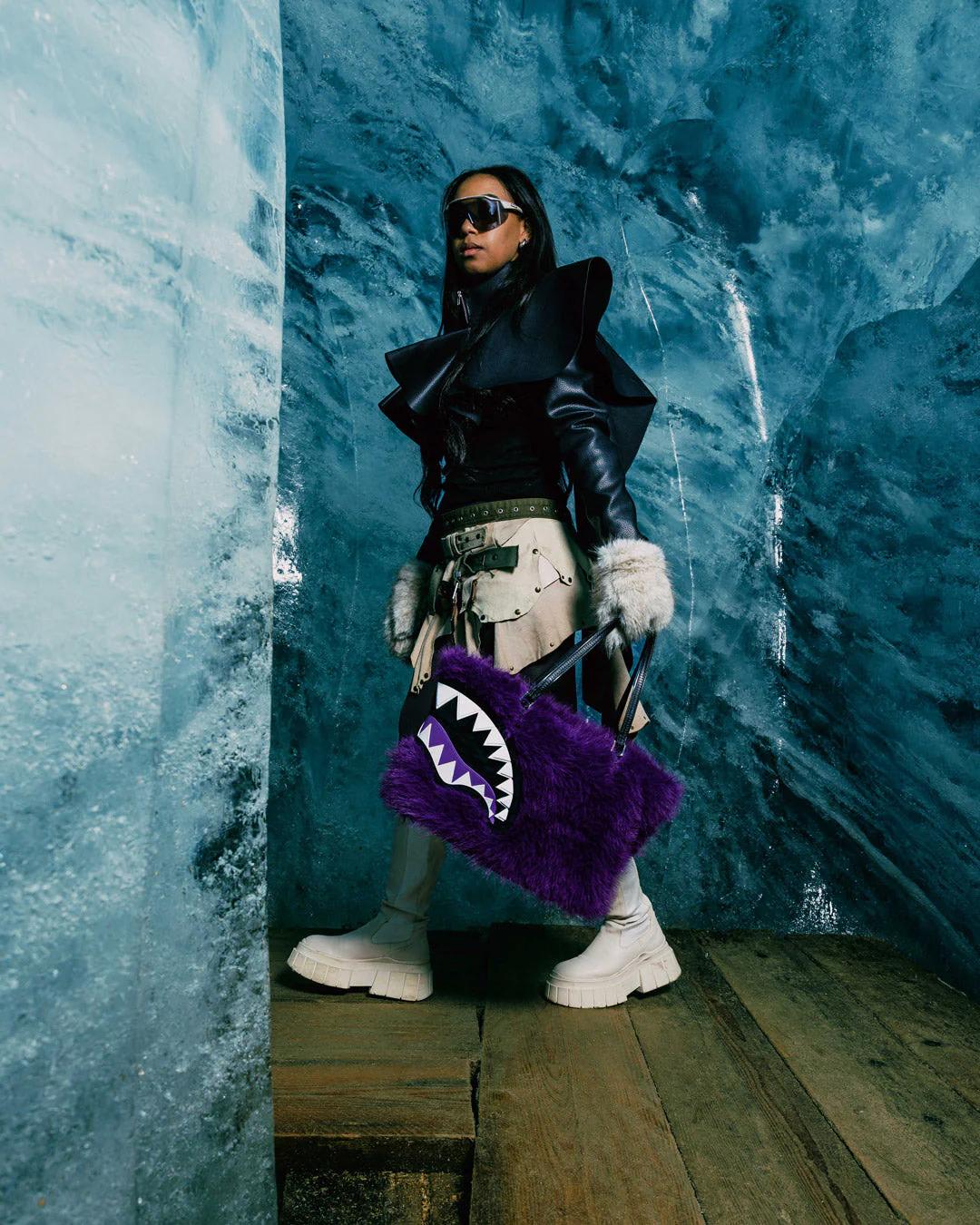 Sprayground Premium | FURZILLA SHARK (PURP) TOTE