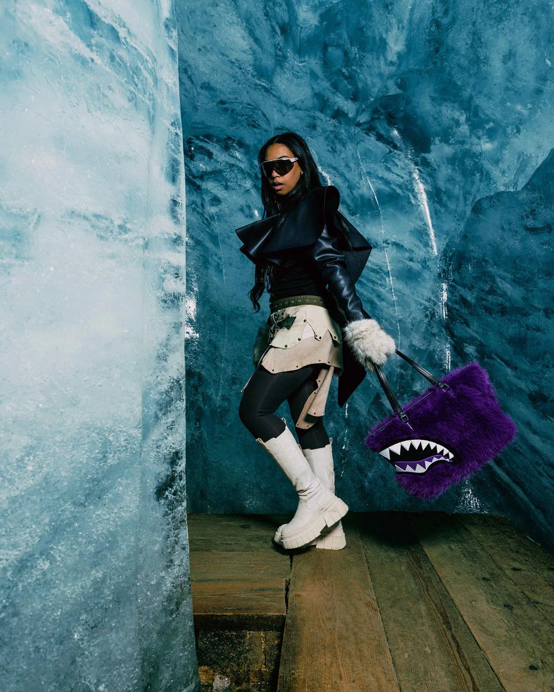 Sprayground Premium | FURZILLA SHARK (PURP) TOTE