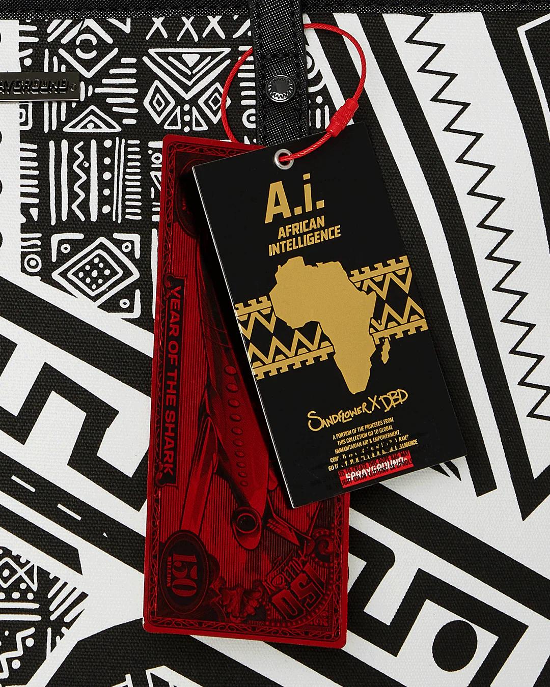 Sprayground Essential | A.I. AFRICAN INTELLIGENCE THE SKYHAWK WING TOTE - SANDFLOWER COLLAB
