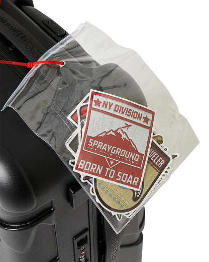 Sprayground Signature | THE JOURNEY BEGINS SHARKITECTURE CARRY-ON LUGGAGE BLACK WITH EXTRA STI