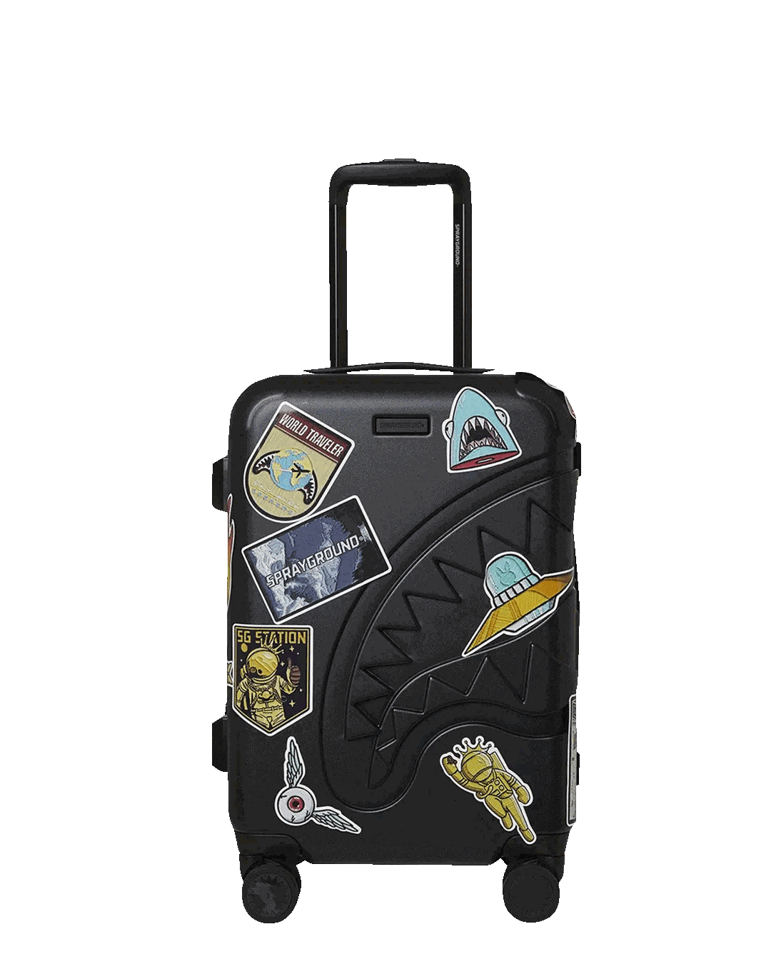 Sprayground Signature | THE JOURNEY BEGINS SHARKITECTURE CARRY-ON LUGGAGE BLACK WITH EXTRA STI