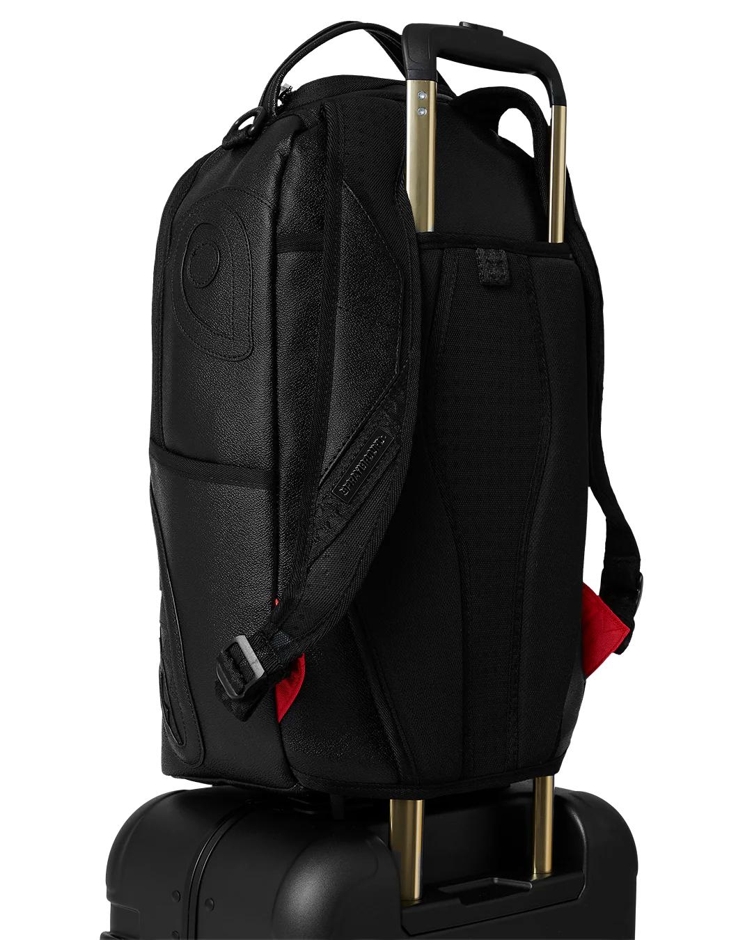 Sprayground Signature | REALITY CHECK SHARKITECTURE CARRY-ON JETBLACK LUGGAGE (GOLD HARDWARE)