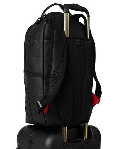 Sprayground Signature | REALITY CHECK SHARKITECTURE CARRY-ON JETBLACK LUGGAGE (GOLD HARDWARE)