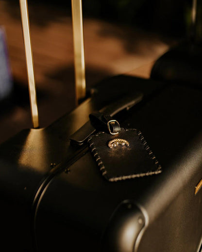 Sprayground Signature | REALITY CHECK SHARKITECTURE CARRY-ON JETBLACK LUGGAGE (GOLD HARDWARE)