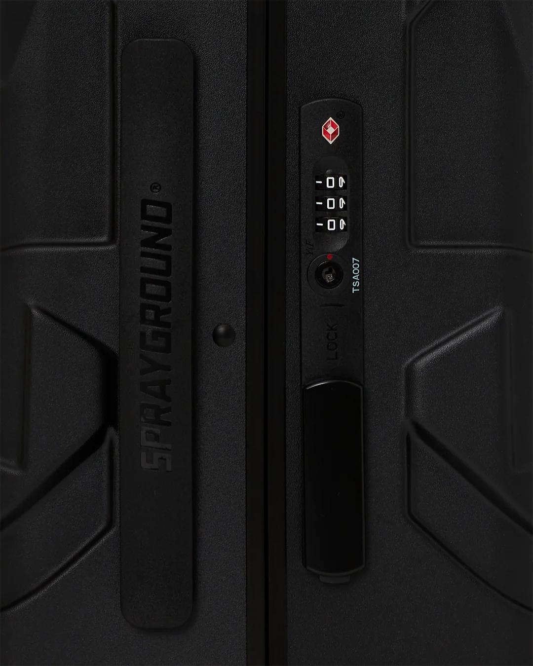 Sprayground Classic | REALITY CHECK SHARKITECTURE CARRY-ON JETBLACK LUGGAGE (GUNMETAL HARDWA