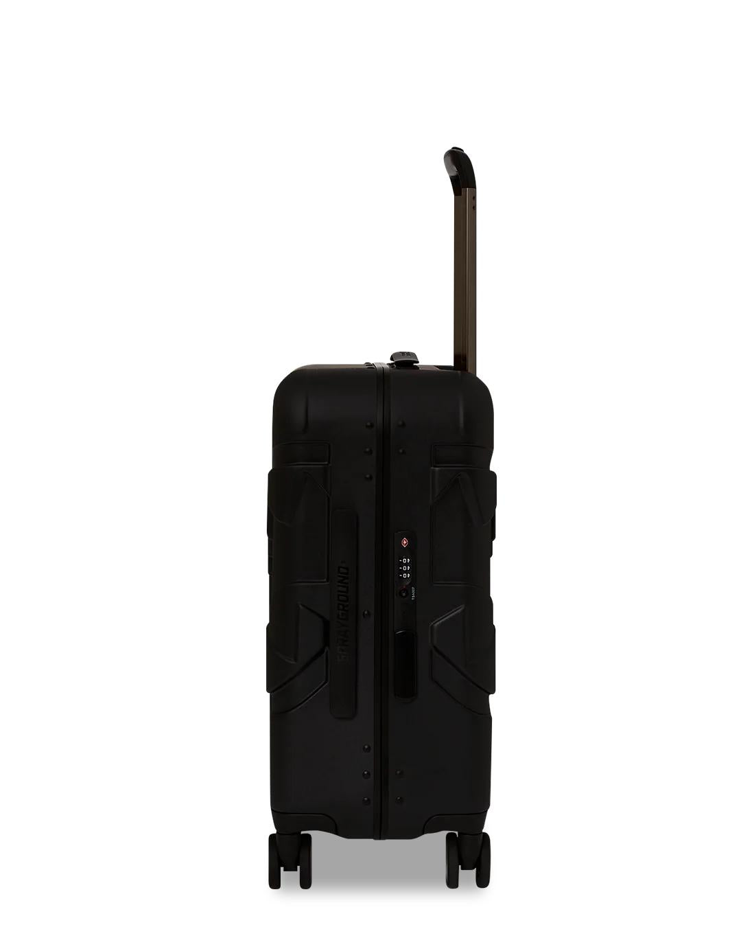 Sprayground Classic | REALITY CHECK SHARKITECTURE CARRY-ON JETBLACK LUGGAGE (GUNMETAL HARDWA
