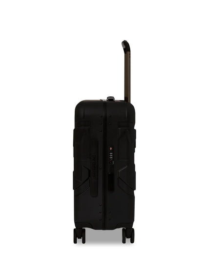Sprayground Classic | REALITY CHECK SHARKITECTURE CARRY-ON JETBLACK LUGGAGE (GUNMETAL HARDWA