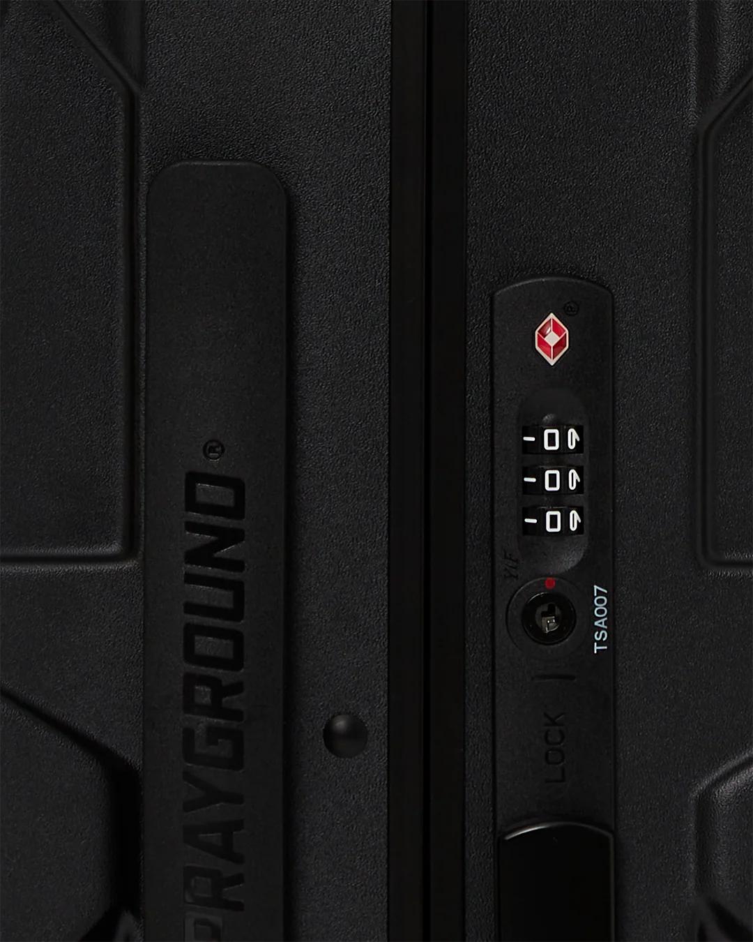 Sprayground Classic | REALITY CHECK SHARKITECTURE CARRY-ON JETBLACK LUGGAGE (GUNMETAL HARDWA