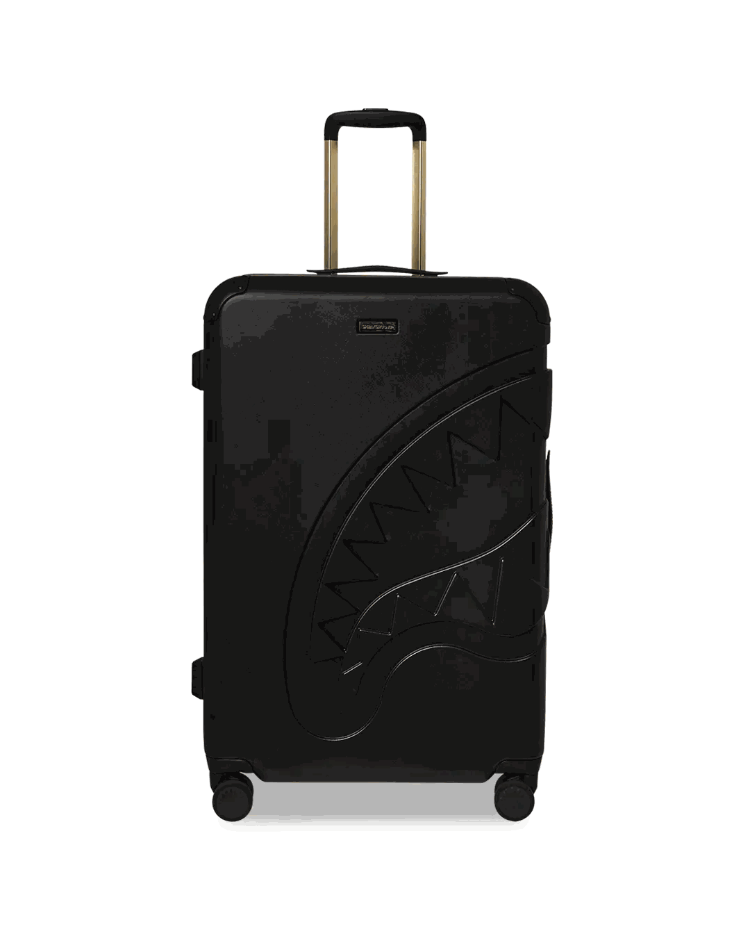 Sprayground Best Seller | REALITY CHECK SHARKITECTURE FULL-SIZE JETBLACK LUGGAGE (GOLD HARDWARE)