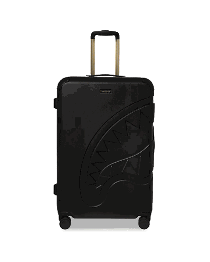 Sprayground Best Seller | REALITY CHECK SHARKITECTURE FULL-SIZE JETBLACK LUGGAGE (GOLD HARDWARE)