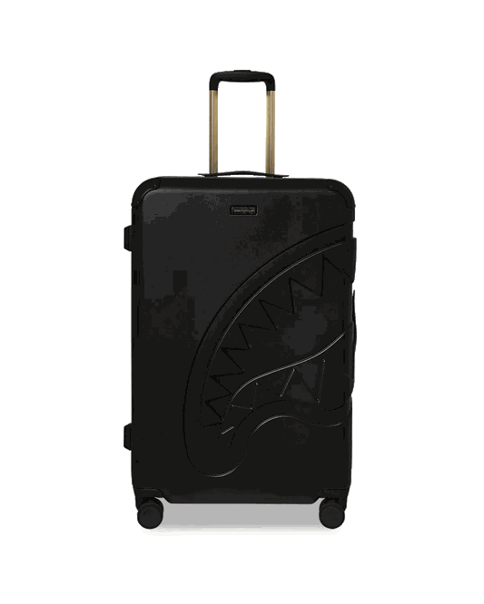 Sprayground Best Seller | REALITY CHECK SHARKITECTURE FULL-SIZE JETBLACK LUGGAGE (GOLD HARDWARE)