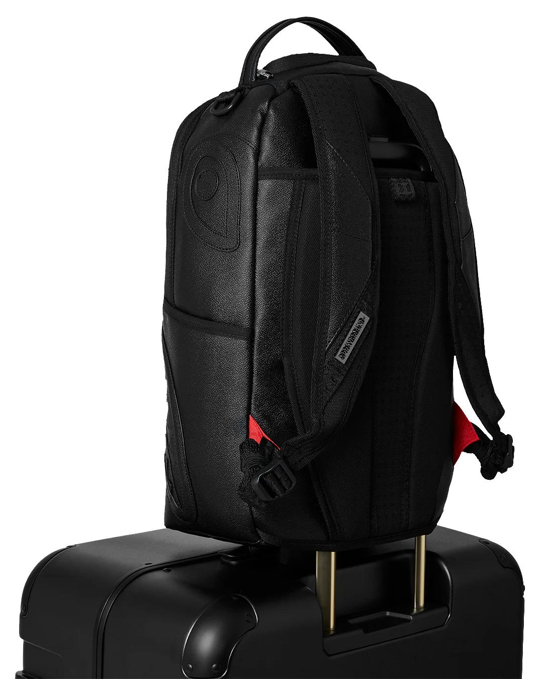 Sprayground Best Seller | REALITY CHECK SHARKITECTURE FULL-SIZE JETBLACK LUGGAGE (GOLD HARDWARE)