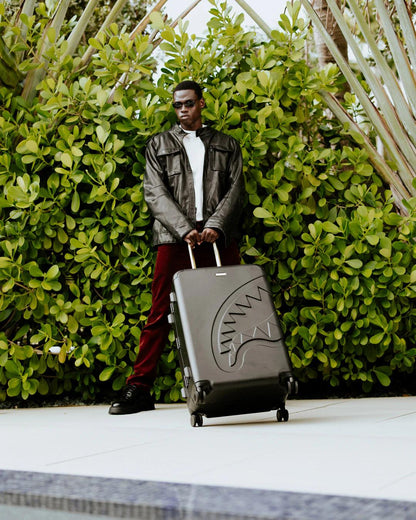 Sprayground Best Seller | REALITY CHECK SHARKITECTURE FULL-SIZE JETBLACK LUGGAGE (GOLD HARDWARE)