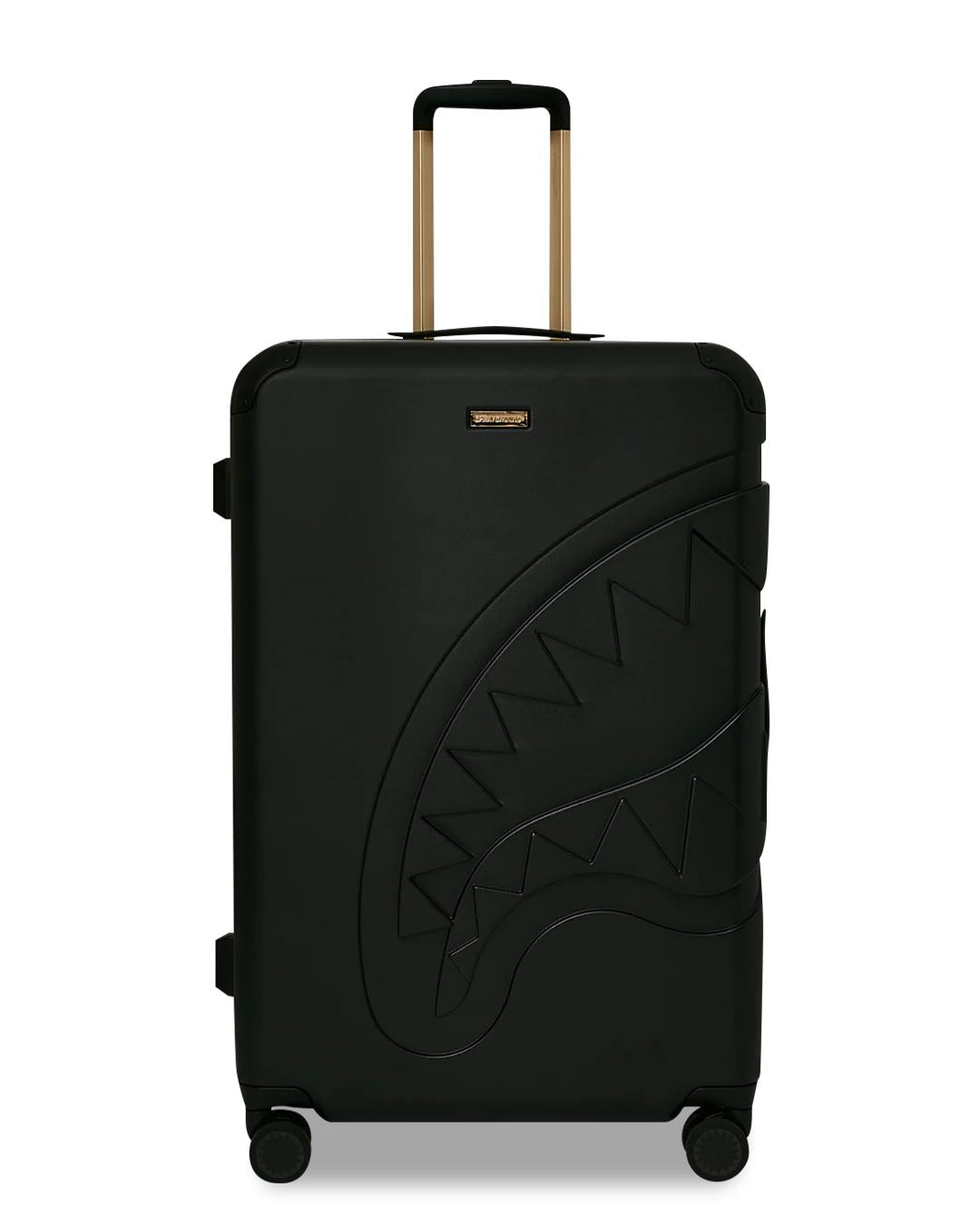 Sprayground Best Seller | REALITY CHECK SHARKITECTURE FULL-SIZE JETBLACK LUGGAGE (GOLD HARDWARE)