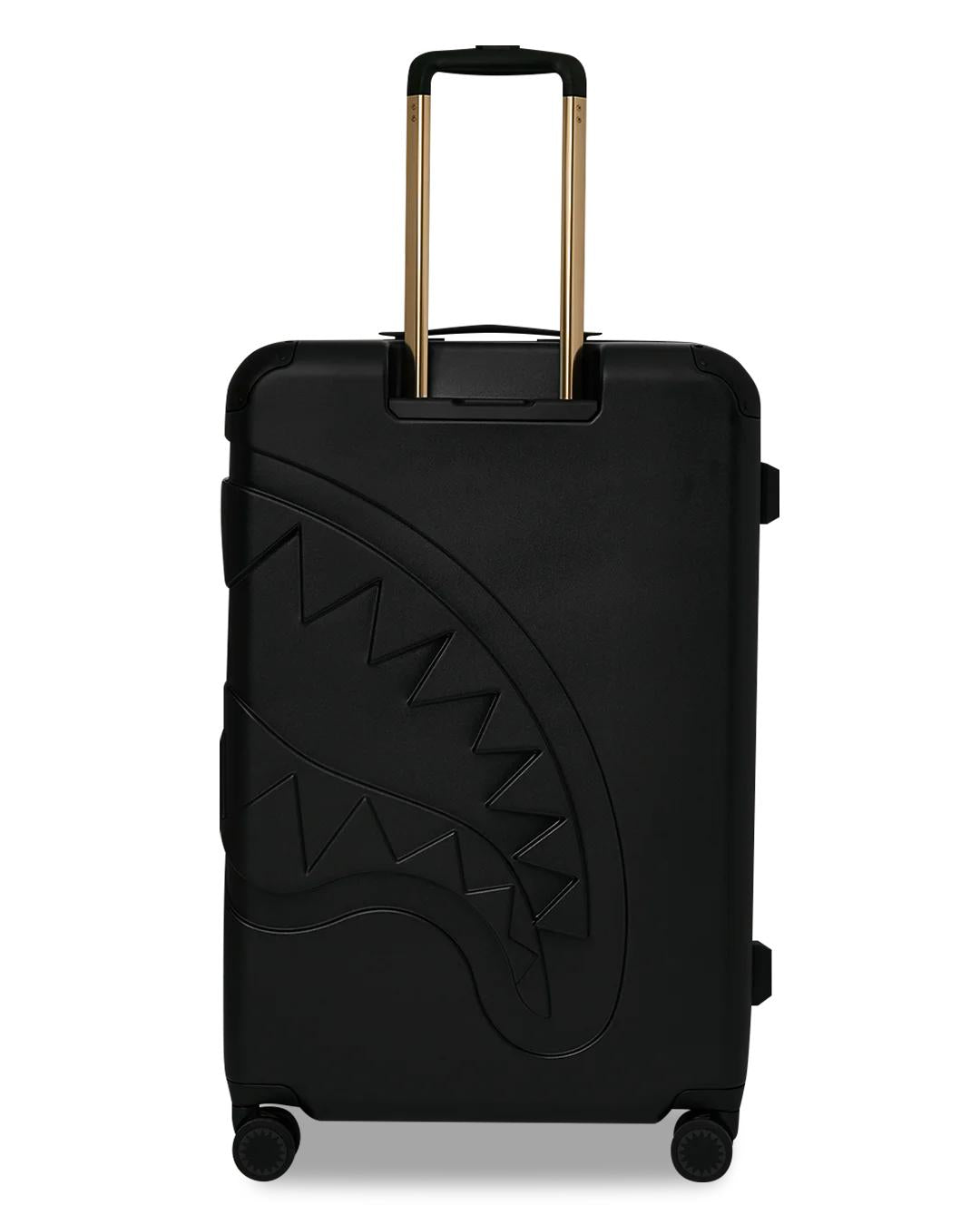 Sprayground Best Seller | REALITY CHECK SHARKITECTURE FULL-SIZE JETBLACK LUGGAGE (GOLD HARDWARE)