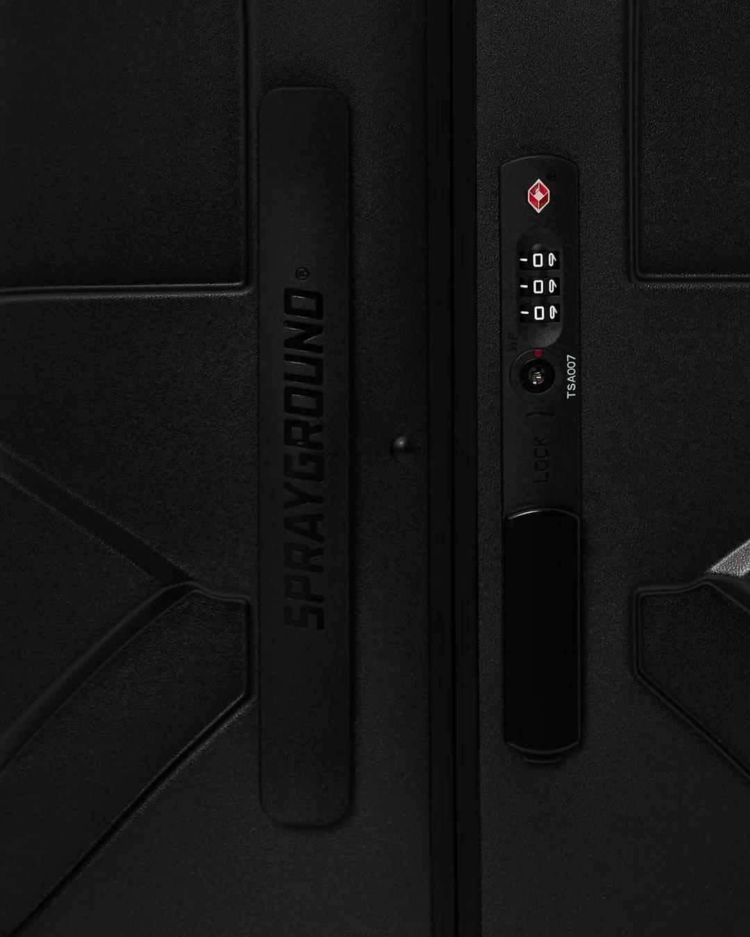 Sprayground Best Seller | REALITY CHECK SHARKITECTURE FULL-SIZE JETBLACK LUGGAGE (GOLD HARDWARE)
