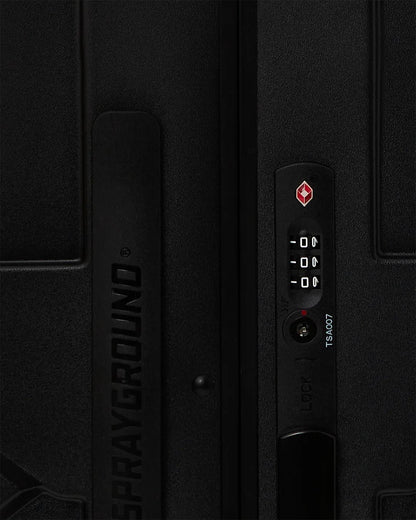 Sprayground Recommended | REALITY CHECK SHARKITECTURE FULL-SIZE JETBLACK LUGGAGE (GUNMETAL HARDW