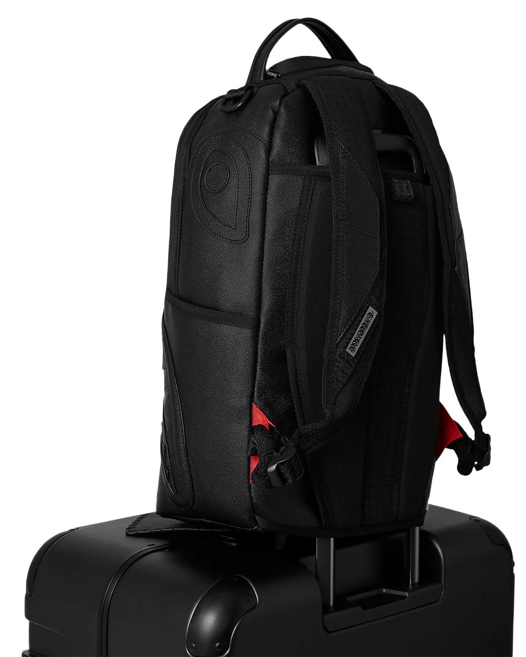 Sprayground Recommended | REALITY CHECK SHARKITECTURE FULL-SIZE JETBLACK LUGGAGE (GUNMETAL HARDW