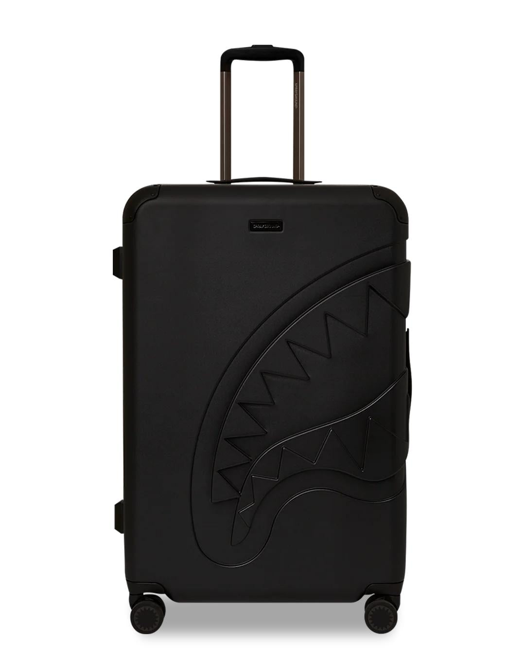 Sprayground Recommended | REALITY CHECK SHARKITECTURE FULL-SIZE JETBLACK LUGGAGE (GUNMETAL HARDW