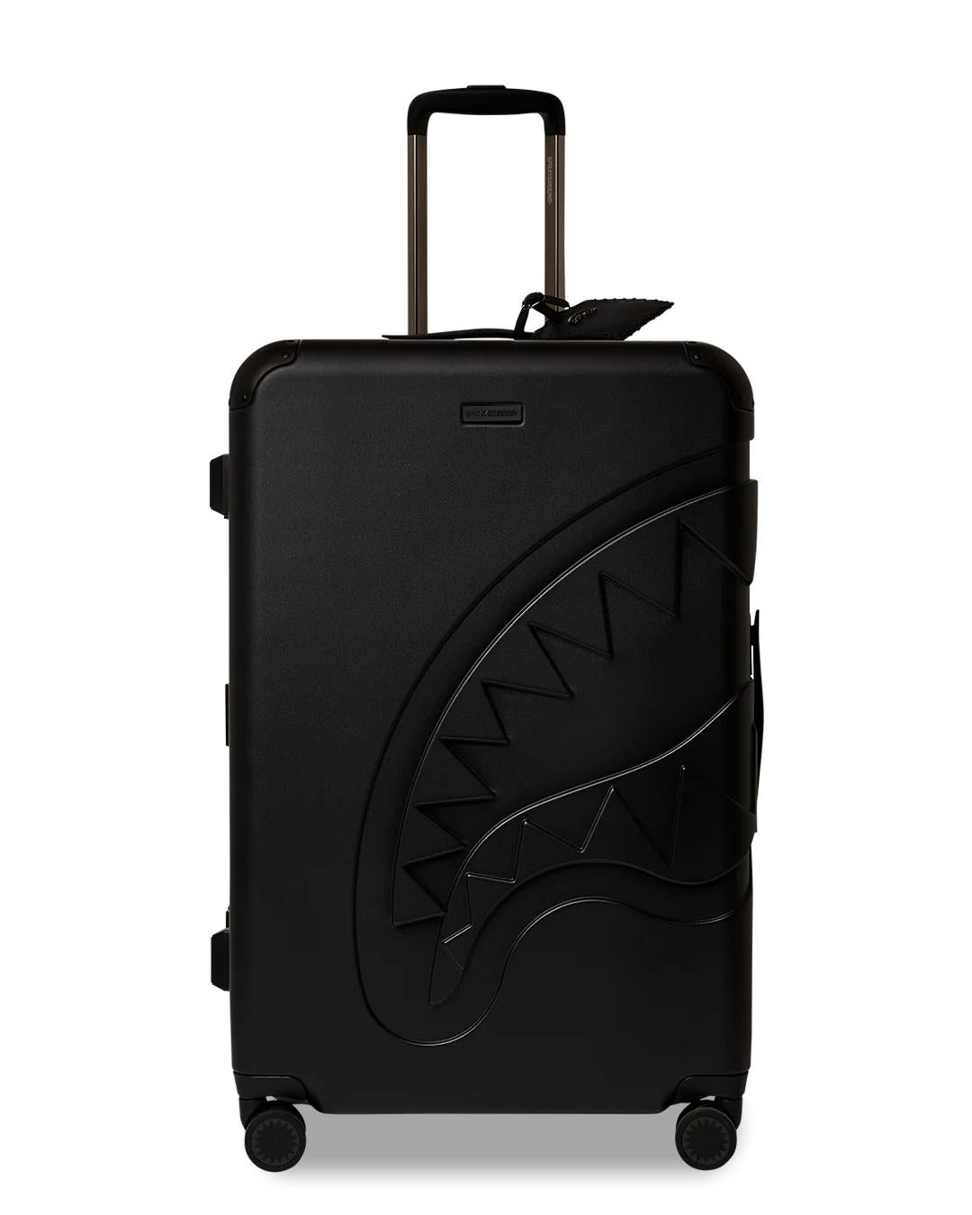 Sprayground Recommended | REALITY CHECK SHARKITECTURE FULL-SIZE JETBLACK LUGGAGE (GUNMETAL HARDW