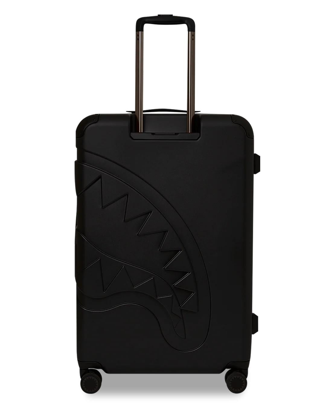 Sprayground Recommended | REALITY CHECK SHARKITECTURE FULL-SIZE JETBLACK LUGGAGE (GUNMETAL HARDW